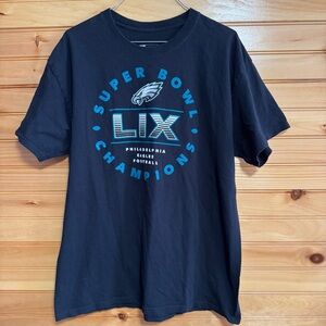 NFL Team Apparel Philadelphia Eagles Super Bowl LIX Black T-Shirt Large
